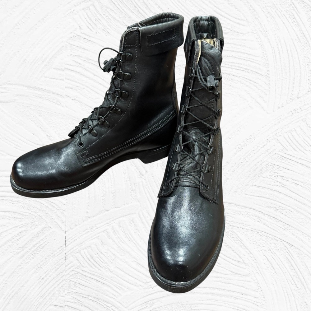 COVE Vintage '96 Black 10D Leather Combat Boot Military Steel-toe BILTRITE EUC